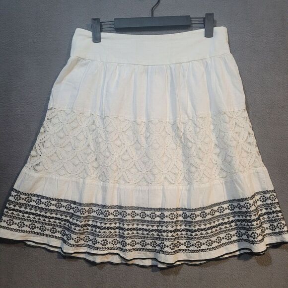Studio 253 White Lace Casual above the Knee-Length‎ Skirt Women's Size Medium - Picture 1 of 5